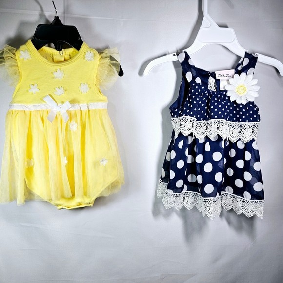 Baby Girl Dresses 3 to 6 Months 10 Dresses 1 Jumper Adorable Assorted Brands - Picture 2 of 9